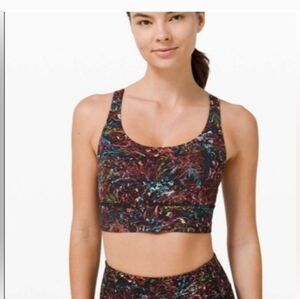 Lululemon Energy long line sports bra in the "Foliage Overlay Multi Floral" Sz 6